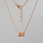 Xuping Chain with White Rhinestone Pendant, Diameter 9×7 mm, Length 40–45 cm, Thickness 1 mm
