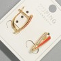 Xuping Earrings with White Crystals and Red Enamel, diameter 6×18 mm, 18K plating