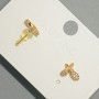 Сережки пусети "Метелик" Xuping з білими стразами, діаметр 11, 5х9, 5мм+- позолота 18К