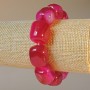 Raspberry Agate Natural Stone Bar Bracelet, beads 15x19 mm, length 18 cm (stretch)