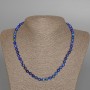 Lapis Lazuli Necklace, natural stone, smooth beads, diameter 6.5 mm, length 47 cm