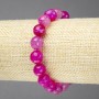 Raspberry Agate Bracelet, natural stone, faceted bead, diameter 10 mm, length 18 cm (stretch)
