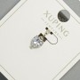 Xuping Heart Pendant with White Crystal, Rhodium-Plated, 6mm Diameter, 14mm Length