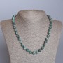 Lepidolite Necklace with natural stone, faceted bead, 8.5 mm diameter, 49 cm length
