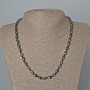 Hematite Skull Necklace, diameter 6x8x6 mm+-, length 48 cm+-