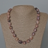 Charoite Necklace with Natural Stone, Faceted Beads, 12×14 mm Diameter, 51 cm Length