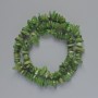 Jadeite Beads, natural stone chips, 8x3 mm, 40 cm length on thread