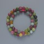 Natural tourmaline beads, smooth round spheres, 8 mm diameter, about 38 cm long on a thread