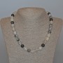 Rutilated Quartz Hair Necklace, Natural Stone, Smooth Bead, 10 mm Diameter, 49 cm Length