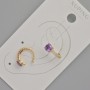 Xuping cuff with violet crystal and white rhinestones, diameter 13x5 mm +/- 18K gold plating