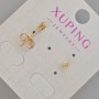 Xuping Yellow Crystal Stud Earrings, 4 mm Diameter, 18K Gold Plating