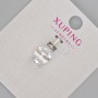 Pendant Xuping with White Crystal, Diameter 18x9 mm ± Rhodium