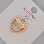 Кулон Xuping "Серце" з білими стразами, діаметр 24х21мм+- Позолота 18К