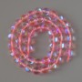 Beads Opal Glass Smooth Ball Pink Transparent Chameleon, Diameter 8mm +/-, Length 38cm +/- on a Thread