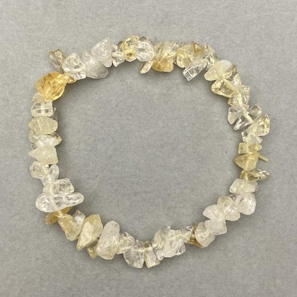 Assorted Bracelet: Rock Crystal and Citrine Chip, 8x3 mm, 18 cm long, stretch