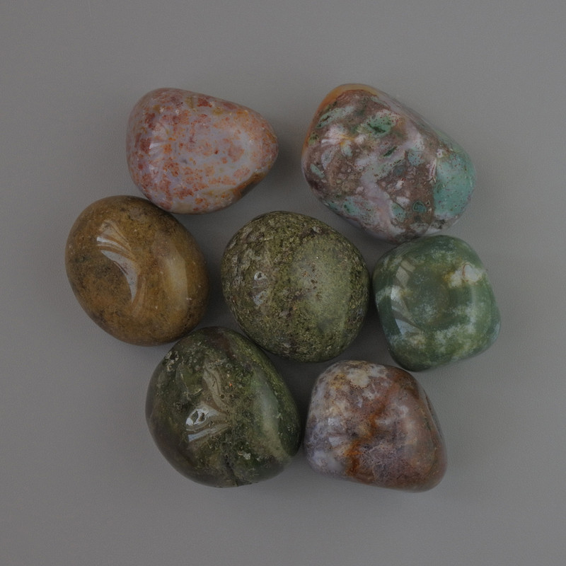 Moss Agate Tumbled Bead, 20x18 mm (+/-), natural stone, packaging 100 g