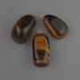 Clearance! Tiger's Eye Pendant, natural stone, diameter 35×17 mm+