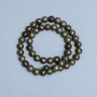 Pyrite beads, natural stone, smooth ball, diameter 8 mm ±, length 39 cm ± on beading thread