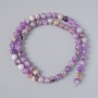 Amethyst Beads, Natural Stone, Smooth Ball, Diameter 6.5 mm, Length 39 cm on Thread