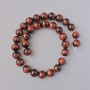Bull's Eye Beads - natural stone smooth beads, 12 mm diameter, 38 cm length, on thread