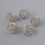 Bead insert finding, diameter 11.5×12 mm, hole diameter 2 mm, silver metal color, 1 pc