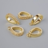 Pendant setting with white crystals, gold-tone metal, diameter 15×3 mm, ± 1 pc