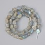 Labradorite Beads, Natural Stone, Faceted, 8×9 mm diameter, 40 cm length on thread