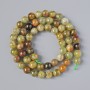 Grossular beads (green garnet) natural stone smooth beads, diameter 7 mm ±, length 38 cm ± on thread