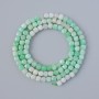 Emerald beads, natural stone, faceted cubes, 4 mm diameter, 39 cm length ± on thread