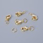 Carabiner clasp, 10×5 mm, golden metal color, 1 pc