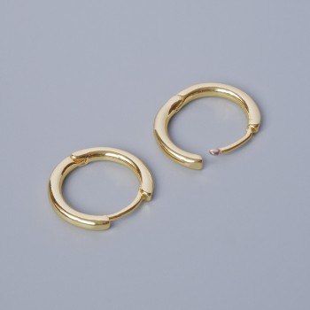 Congo ear wires for earrings, gold-tone metal, 14.5×16×2 mm, pair