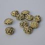 Bead-insert findings 'Lion', size 12x11x6 mm, hole diameter 1.7 mm, pack 10 pcs ± bronze-colored metal