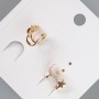 Xuping Ear Cuff with White Crystals, 8.5×14 mm, 18K Gold Plating