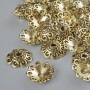 End caps, 12x2 mm, hole diameter 2.3 mm, packaging 20 g ± light-gold metal color