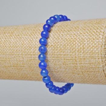 Apatite Bracelet (Synthetic) Smooth Beads, 6.5 mm Diameter, 18 cm Length ± (Stretch)