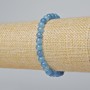 Aquamarine Bracelet with Smooth Beads, 6mm Diameter, 18cm Length, Stretch