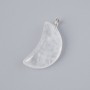 Pendant 'Moon' Rock Crystal natural stone, diameter 17x10 mm, length 25 mm ±
