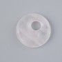 Pink Quartz Donut Pendant, natural stone, 18×5 mm size, hole diameter 5 mm ±