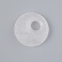 Donut pendant (bagel) Rock crystal natural stone, diameter 18×5 mm, hole diameter 5 mm