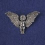 Angel Brooch-Pendant in Silver-Tone Metal 33x51mm+