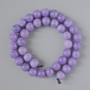 Lepidolite Beads (Pressed) Smooth Spheres, 10.5 mm Diameter, 38 cm Length on Thread