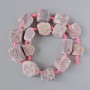 Lepidolite Beads, Unpolished Natural Stone Lentil-Shaped Beads, 20x22 mm, Approximately 41 cm Long on Thread