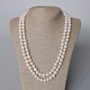 River Pearl Necklace, long textured pearls, 10x8 mm diameter, 116 cm long