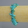 Blue-tinted mother-of-pearl chip bracelet, 10x2 mm diameter, 18 cm long (stretch)