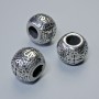 Bead-insert Finding, 10x13mm, hole diameter 5–6mm, silver-tone metal, 1 pc