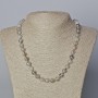 Dragon's Veins Agate Necklace with smooth beads, 8 mm diameter, 45–48 cm long