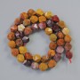 Moqui Jasper beads, natural gemstone, faceted, 7x8 mm diameter, about 37 cm long on a thread