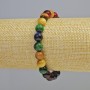 Bracelet Cat's Eye assortment of natural stone, smooth beads, diameter 8.5 mm +/- (stretch), length 18 cm+