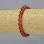 Natural carnelian bracelet with smooth beads, 8 mm diameter ± (stretch), length 18 cm+