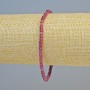 Natural Ruby Bracelet with Faceted Cube Beads, 3 mm Diameter ± (Stretch), Length 18 cm